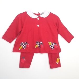 Vintage NWT Kloz for Kids Apple Pencil School Shirt Pants Set 6